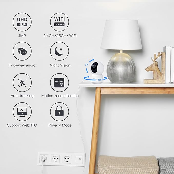 ARENTI 5G Indoor Security Camera, 4MP Pet Camera