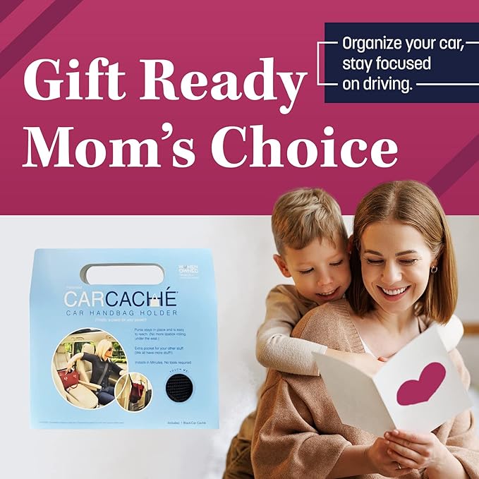 Car Cache – Car Purse Storage (Patented) with Pocket for Small Items - Dog Barrier Too