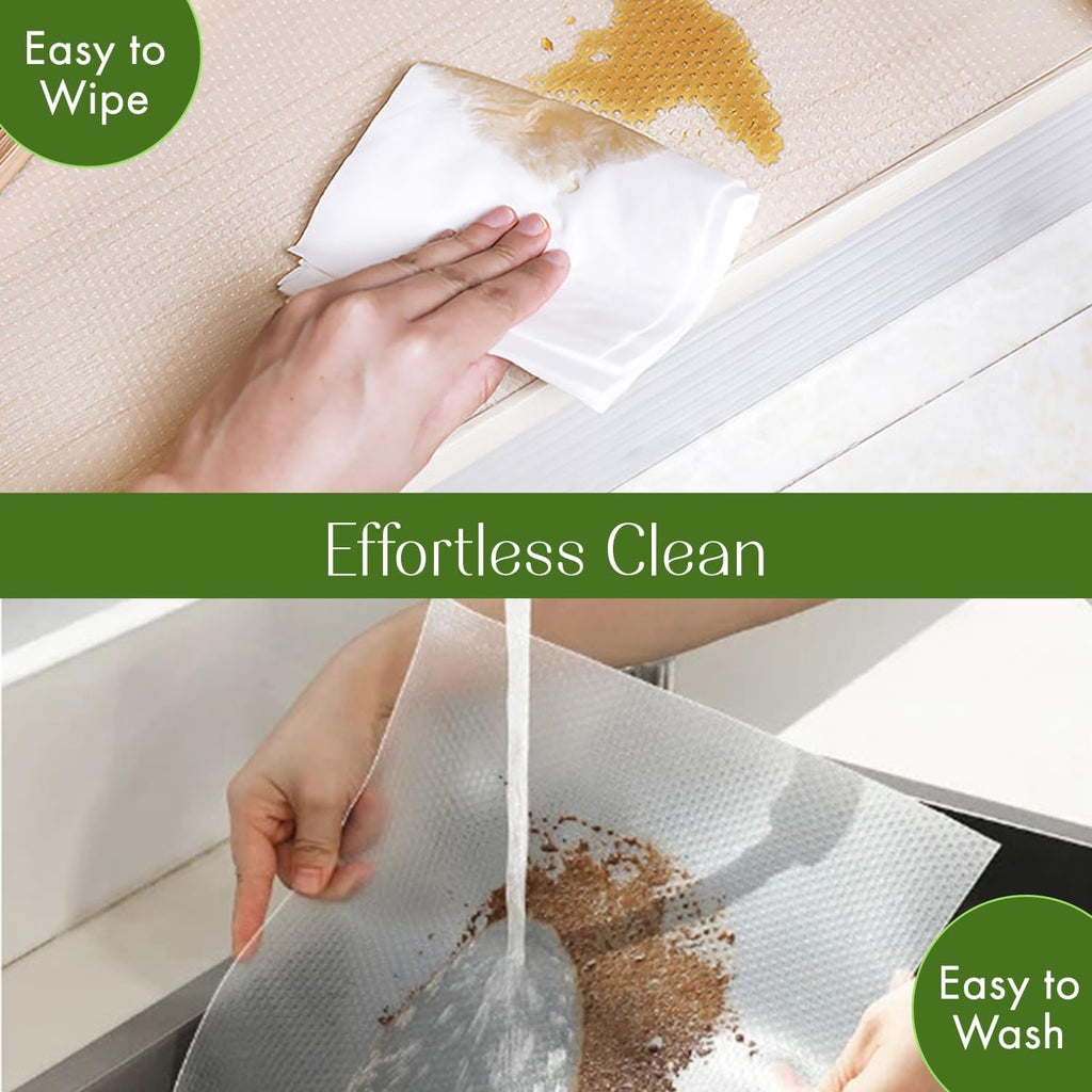 EVALAND Shelf Liners for Kitchen Cabinets Non-Adhesive 17.7" x 33 FT Clear Drawer Liner Non Slip, Washable Cabinet Liner, Waterproof Shelf Liners for Cabinets, Refrigerator Bathroom Pantry Cabinet Mat