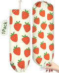 Plastic Bag Holder, Grocery Bag Organizer - 1 Pack Cute Kitchen Dispenser Holders Reusable Shopping Western Hanging Wall with Adjustment Drawstring Closure for Women Home, Strawberry