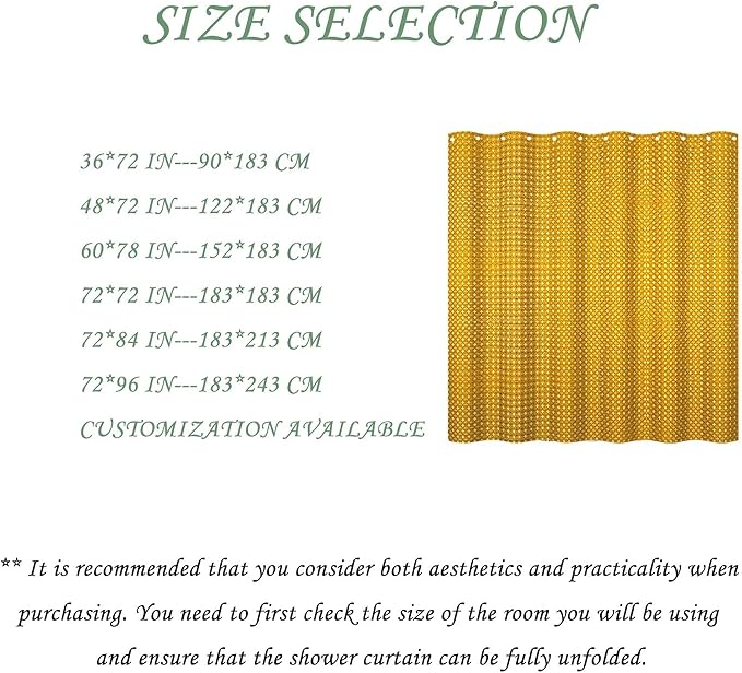 ggaimwf 60x72 Inch Solid Color Shower Curtain for Bathroom Waffle Bath Water Resistant Fabric Curtains Harvest Gold Modern Thick Shower Stall Curtain with Metal Hooks