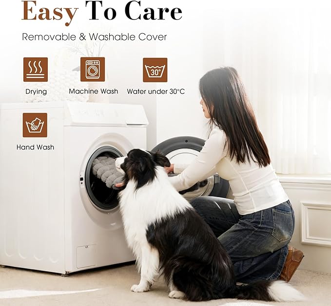 Cozila Dog Beds for Large Sized Dog, Orthopedic Pet Bed with Waterproof Lining, Soft Short Plush Surface & Egg Crate Foam, Machine Washable Pet Bed with Removable Cover & Anti Slip Bottom