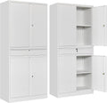 SISESOL White Metal Storage Cabinet with Drawer and Locks,Garage Storage Cabinet with Locking Doors and Adjustable Shelves,71" Tall Large Metal Cabinets with Magnetic Door for Home,Office,Garage