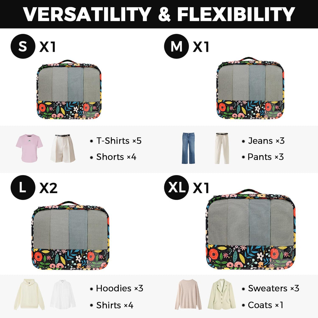 BAGAIL 9 Set Packing Cubes Luggage Packing Organizers for Travel Accessories