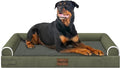 Large Dog Bed Orthopedic Washable: Beds Bolster XL Bed Large Big Dogs Memory Foam Couch Sofa Waterproof with Removable Cover - Dark Green