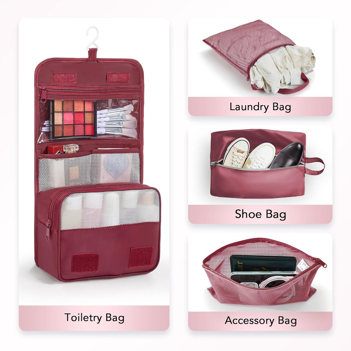 10 Set Compression Packing Cubes for Travel Essentials,Compressible Expandable Packing Cubes for Suitcase,OlarHike Luggage Organizer Bags for Travel,Handy Helper for Organizing Clothes(Wine Red)