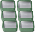 Caraway 6pc Glass Food Storage Set – 10 Cup Food Containers (6) - Ceramic Coated - Non Toxic, Non Stick with Lids - Microwave Safe - Sage