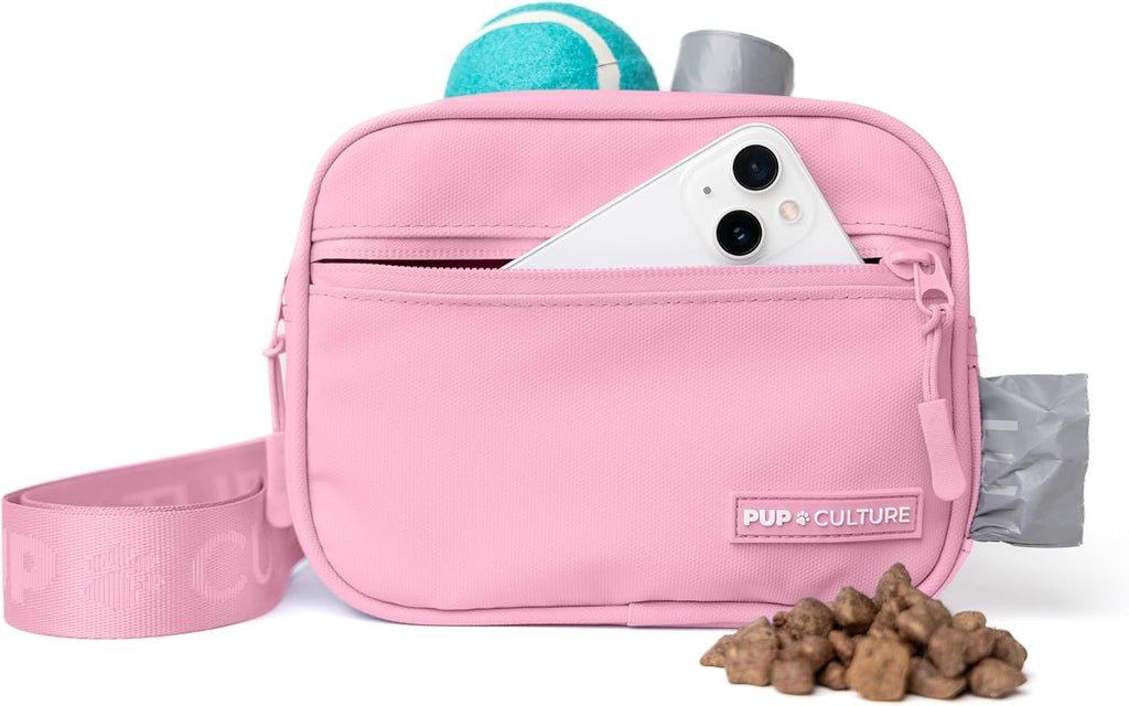Pup Culture Dog Treat Pouch with Poop Bag Dispenser and Removable Treat Pouch | Cross Body Dog Walking Bag | The Perfect Puppy Training Tool and Even Better Gift