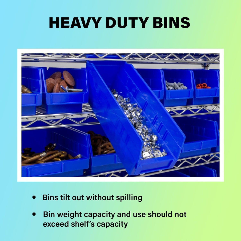 Akro-Mils 30150 Plastic Shelf Bins, Heavy Duty Storage Bins for Garage, Closet, and Drawer Organization, 12-Inch x 8-Inch x 4-Inch, Clear, 12-Pack