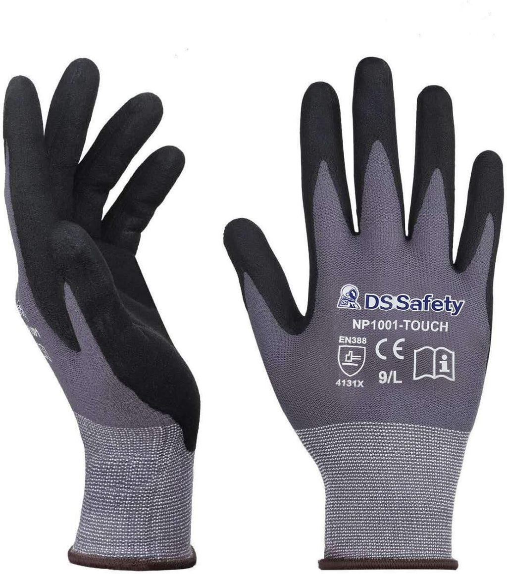 NP1001 Safety Work Gloves Comfort Stretch Fit Power Grip Smart Touch Durable Foam Coated