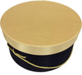 Sarah's Hat Boxes Classic Black/Gold Hat Box – 11" x 5.5" (Dia. x Ht.) Handmade in USA – Odorless Non-Toxic Adhesive, Cording Handle – Premium Storage for Hats & Accessories