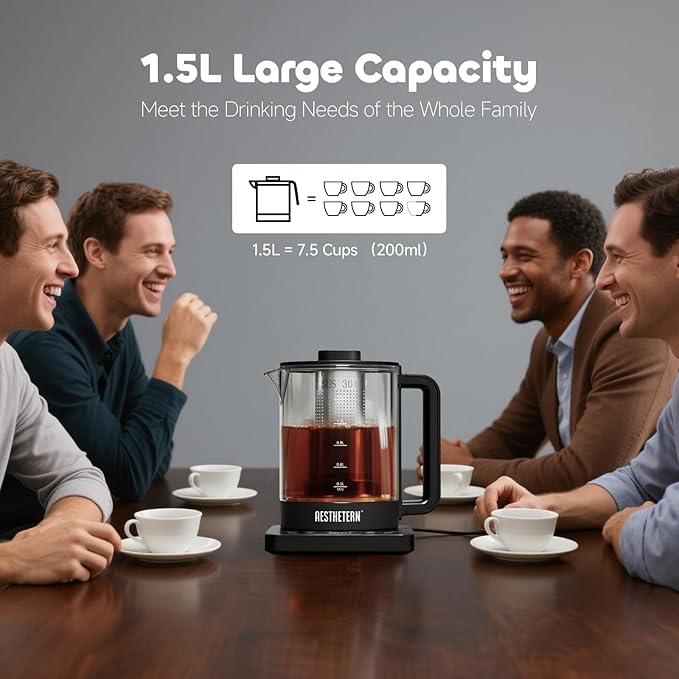 Electric Tea Kettle with Infuser Temperature Control and Automatic Shut Off 24