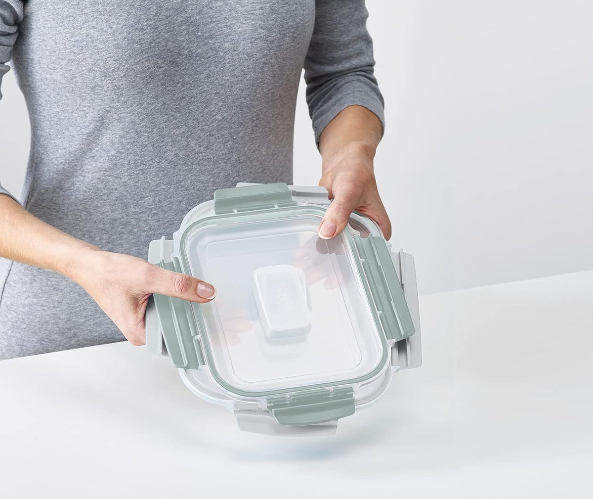 Joseph Joseph Nest Lock, 10 Piece Plastic Food Storage Container set with lids, Leak Proof, Airtight, Space Saving, Kitchen Storage, BPA free - Sage Green