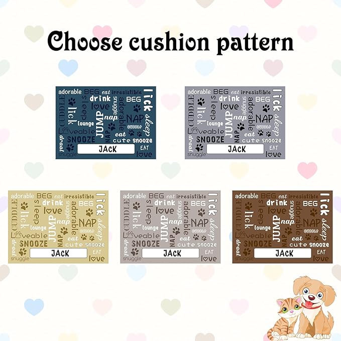 Personalized Dog Cat Feeding Mat Custom Pet Food Mat Waterproof Non-Slip Customized Puppy Name Photo Placemat Dish Rug Floor Protector Gifts for Pets Lover Pattern 3
