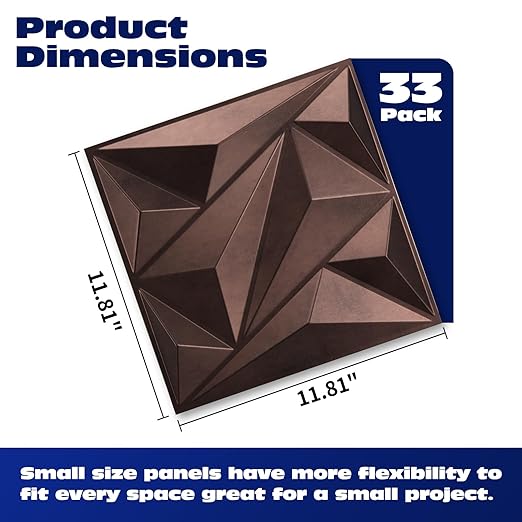 Art3dwallpanels Antique Copper 33 Pack 3D Wall Panels