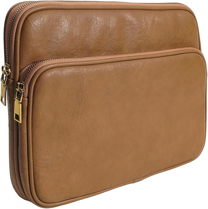 Benfan Laptop Sleeve Bag 13 Inch Compatible with 2024 MacBook Air 13 M3 M2 M1, New MacBook Pro 13 M2 M1, Dell XPS 13 Color Brown