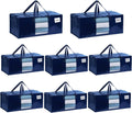 VENO 8 Pack Moving Bags Extra Large Storage Bags for College Move-In, Heavy-Duty Storage Totes, Packing Boxes, and Wardrobe Moving Supplies - Durable Laundry Bags for Clothes (Blue w/Window, 8 Pack)