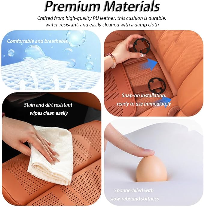 Car Seat Extender Cushion for Honda Pilot 2002-2020 2021 2022 2023 2024 2025 2026, Leather Leg Extender Cushion for Car Seats Office Chairs, Car Seat Extender Pad Leg Support,B Brown