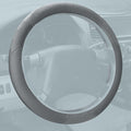 FH Group Universal Fit Perforated Genuine Leather Solid Gray Steering Wheel Cover Fits Most Cars, SUVs