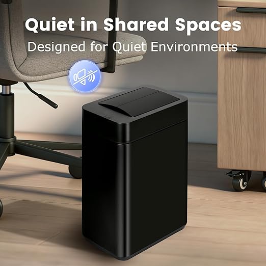 Sensor Trash Can with Butterfly Lid 2.6 Gallon Rectangular Automatic Garbage Can