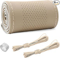 Ziciner Genuine Leather Steering Wheel Cover, Stitch on Wrap, Breathable Anti-Slip Car Steering Wheel Protector for Max Diameter 15 Inch, DIY Sewing with Needles Thread (Beige, Middle Hole)
