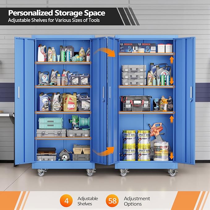 VINGLI Rolling Metal Storage Cabinet