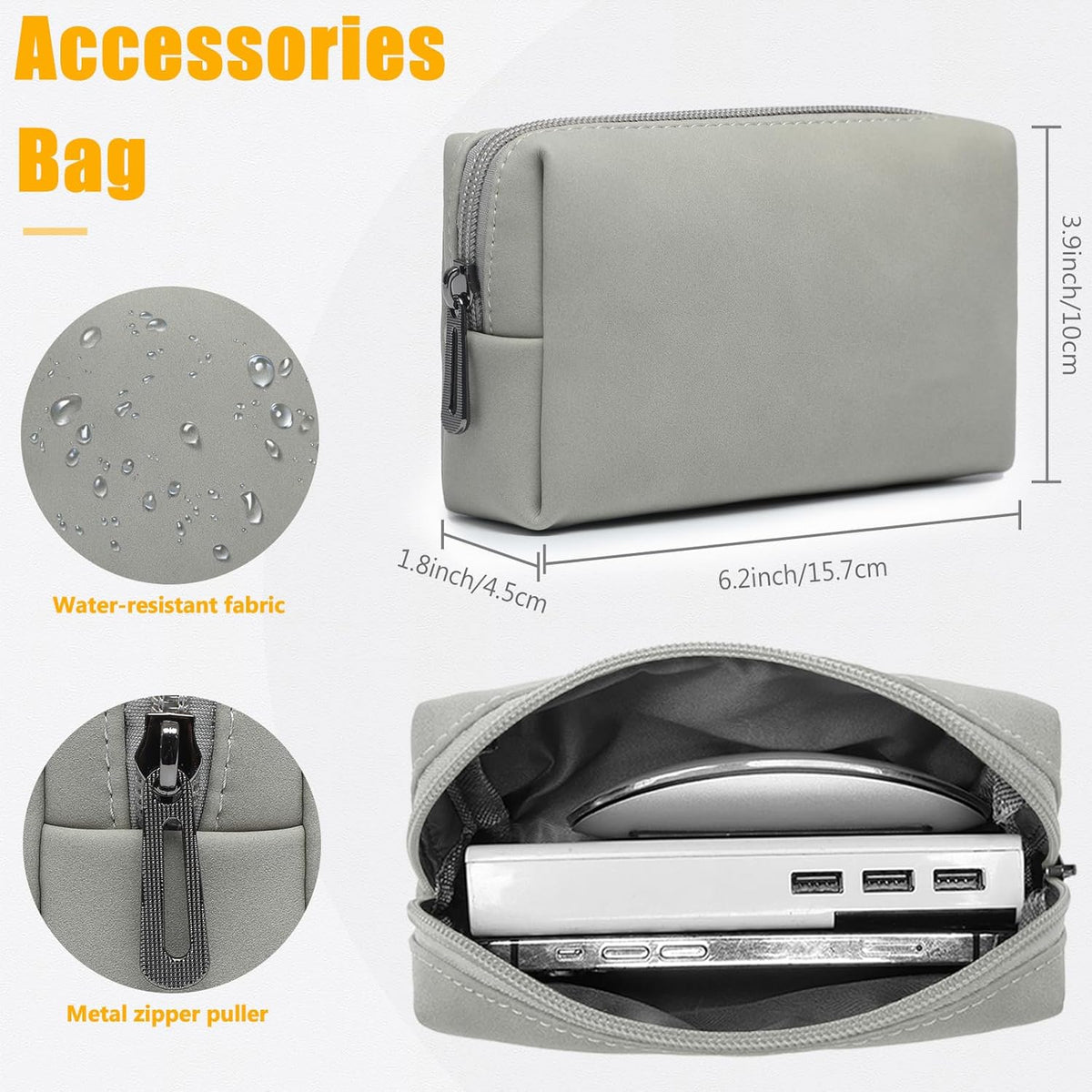 HYZUO 15 Inch Laptop Sleeve Case with Stand for MacBook Air 15 M4 A3241 M3 A3114 M2 A2941 2025-2023, 15" Surface Laptop 7/6/5/4, MacBook Pro 15 A1990 A1707 2019-2016, with Pouch, Light Gray