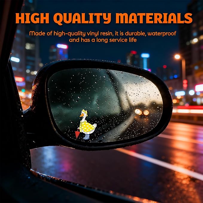 2Pack Penguin Car Vinyl Sticker and Decal for Rear View Mirror Window | Cute Penguin Mirror Sticker Waterproof,Car Accessories Decor,Penguin Gifts for Women Men,Laptop Bathroom Mirror