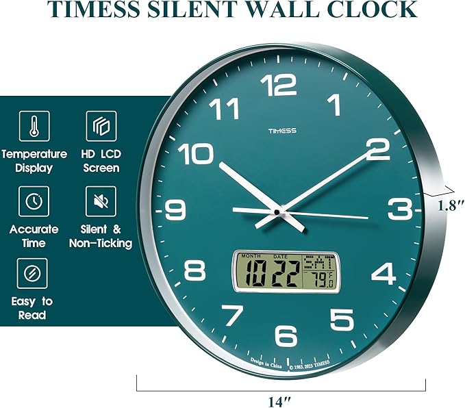 TIMESS Wall Clock, Ideal Modern Home, Office Decor