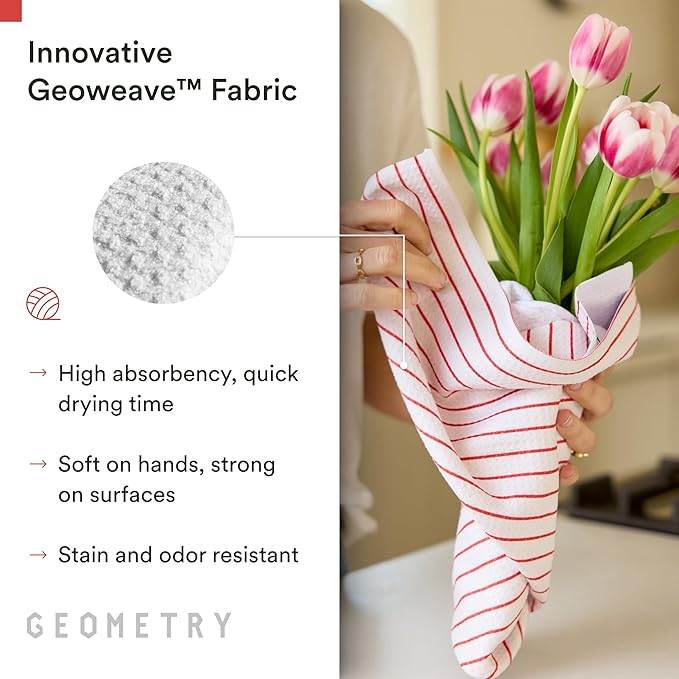 GEOMETRY Kitchen Towels - Quick Dry Microfiber Cloth Dish Towels for Kitchen Drying - Premium Quick Dry Towel - Made with Love - 3 Pack