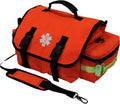Kemp USA EMT First Responder Trauma Bag, Orange, First Aid & Survival Gear with High-Visibility Reflectors, Rapid Medical Response & Emergency Tools Organizer