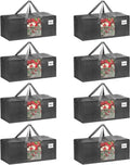 VENO 8 Pack Moving Bags Extra Large Storage Bags for College Move-In, Heavy-Duty Storage Totes, Packing Boxes, and Wardrobe Moving Supplies - Durable Laundry Bags for Clothes (Gray w/Window, 8 Pack)