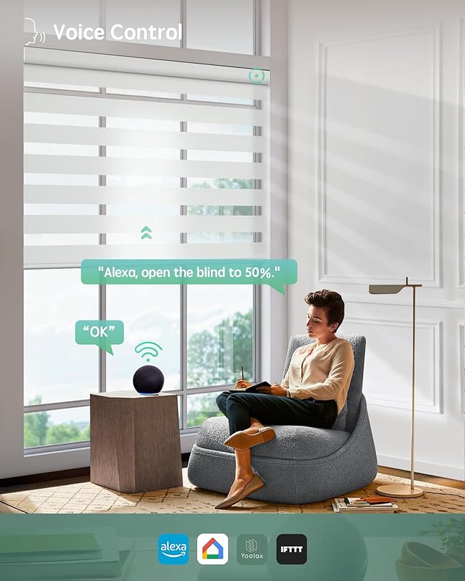 Yoolax Motorized Zebra Blinds Compatible