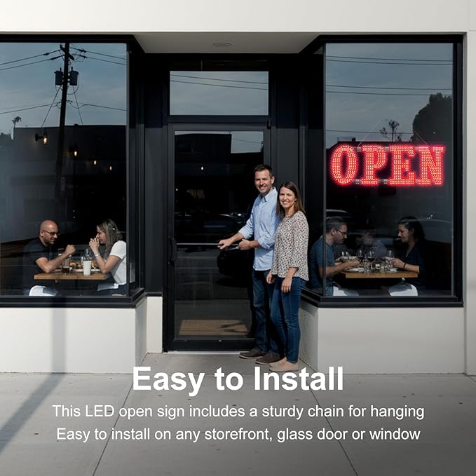 30" x 10" Large LED Open Signs