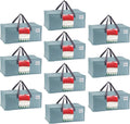 VENO 10 Pack Moving Bags for College, Heavy-Duty Storage Totes, Moving Boxes and Wardrobe Packing Supplies Alternative - Extra Large Durable Laundry Bags for Clothes (Light Blue Matte, 10 Pack)