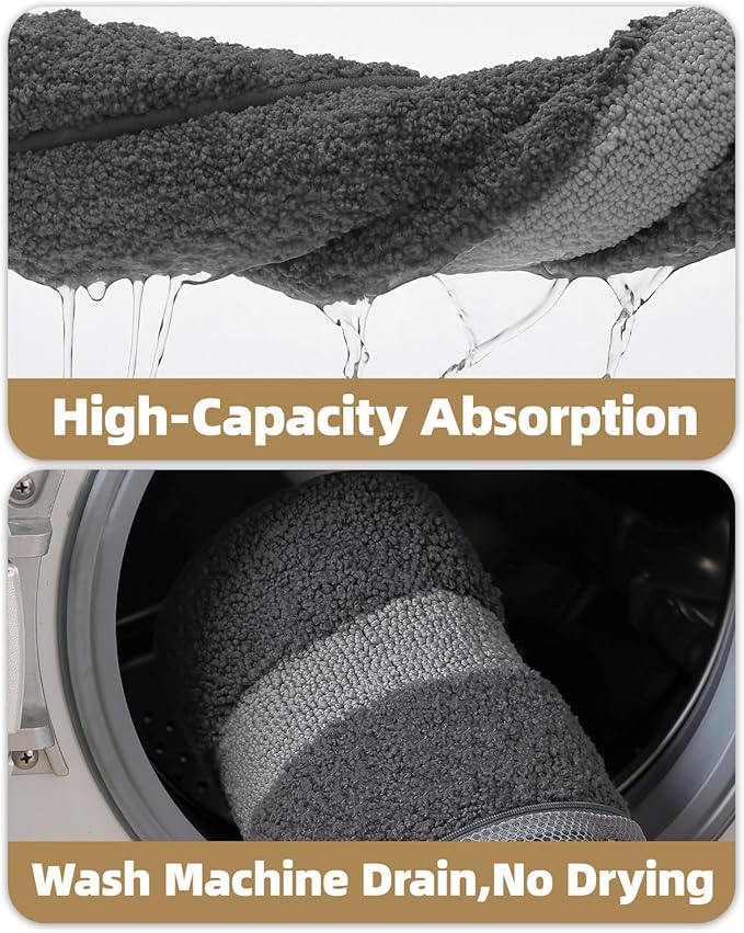Color&Geometry Bathroom Rugs, Water Absorbent and Quick Dry Microfiber Bath Rugs-20"x32", Non-Slip, Machine Washable, Extra Soft Plush Bath Mats for Bathroom, Laundry Room, Dark and Light Grey