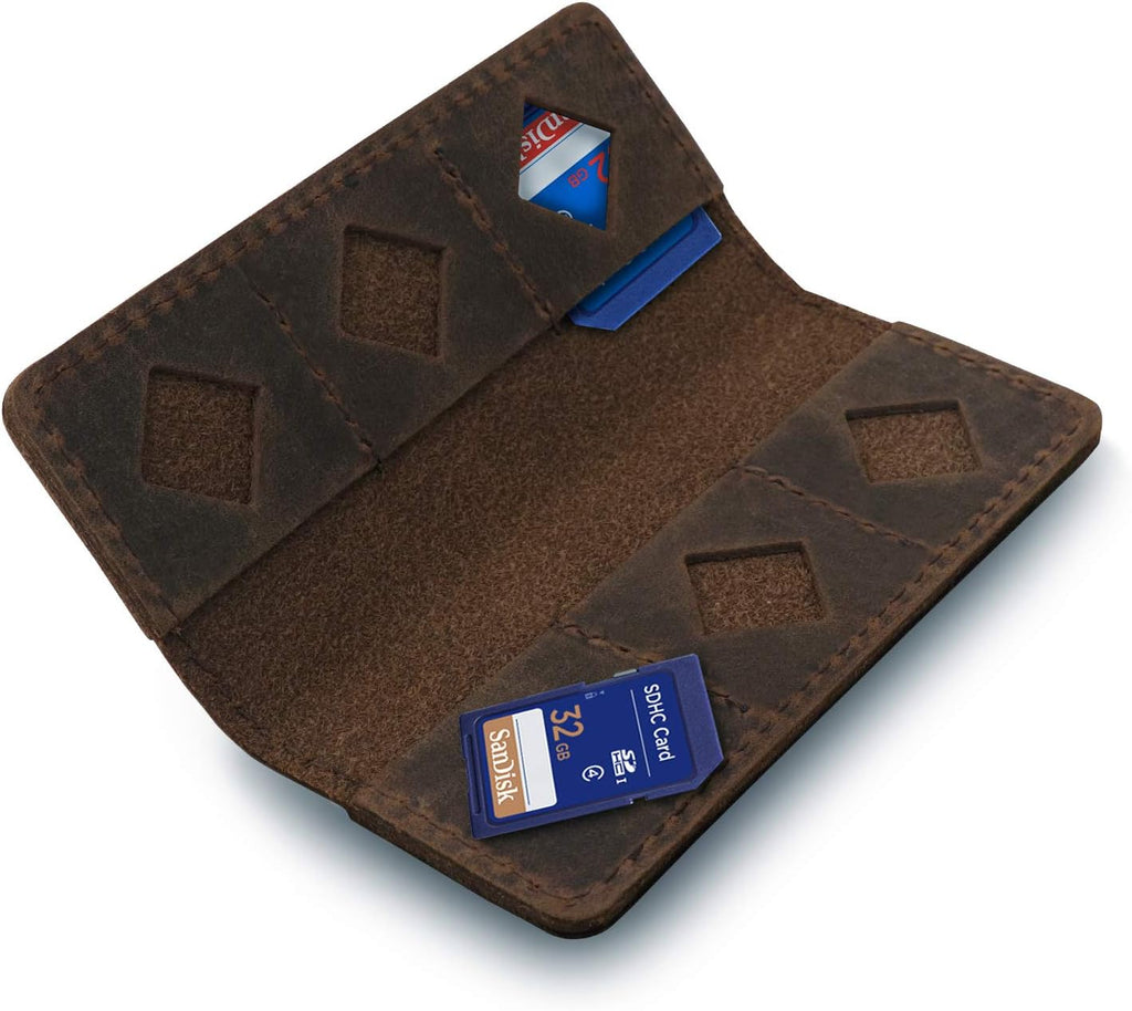 MegaGear Leather SD Card Holder with 12 Card Slots