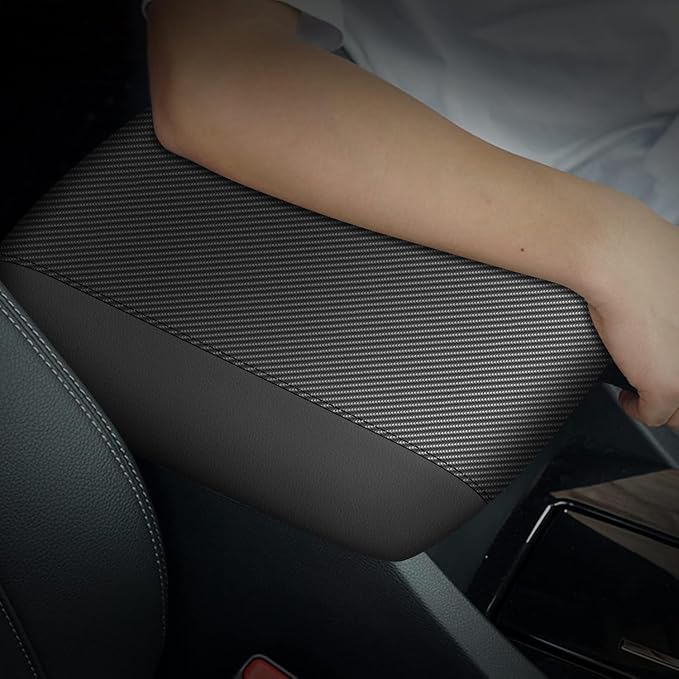 AOMSAZTO Console Covers for 2014-2019 Toyota Corolla Armrest Covers for Toyota Corolla Black with Carbon Fiber