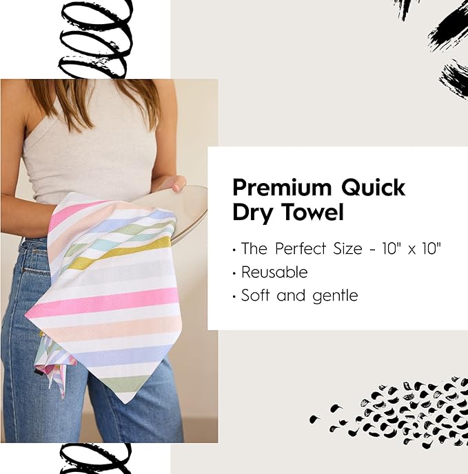 GEOMETRY Kitchen Dish Cloths - Spring & Summer Collection - Premium Dishcloths with Geoweave - Absorbent & Fast Drying Kitchen Towels - Blue Garden Wings, 10" x 10" - 3-Pack
