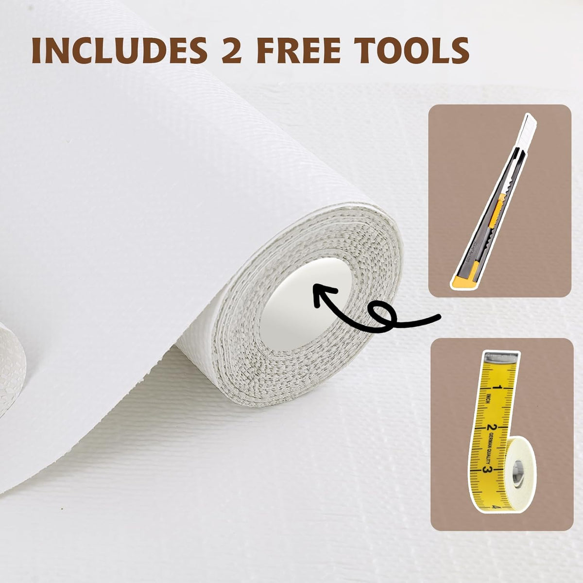 Shelf Liners for Kitchen Cabinets 12in x 10FT, Non Adhesive Drawer Liner Pure White Thickened Shelf Liner Non-Slip Easy to Clean for Tool Box Refrigerator with Knife and Tape Measure