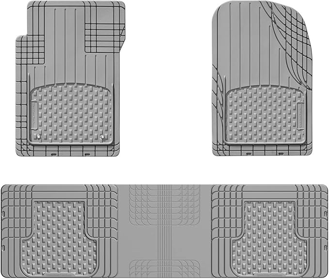 WeatherTech Trim-to-Fit Floor Mat - Semi Universal Vehicle Mats - 1st & 2nd Row 3-Piece Set (Grey)