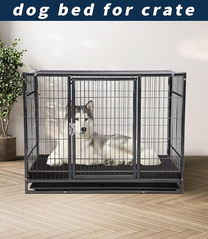 Medium Dog Bed with Removable Washable Vegan Leather Cover, Non-Slip,for Pets Up to 30 lbs