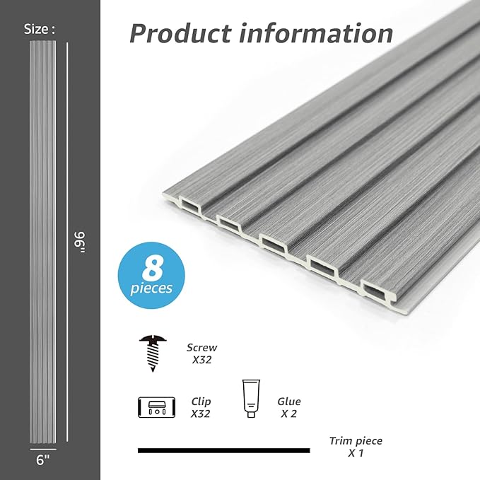 Art3d Slat Wall Panels, WPC Soundproof 3D Wall Paneling