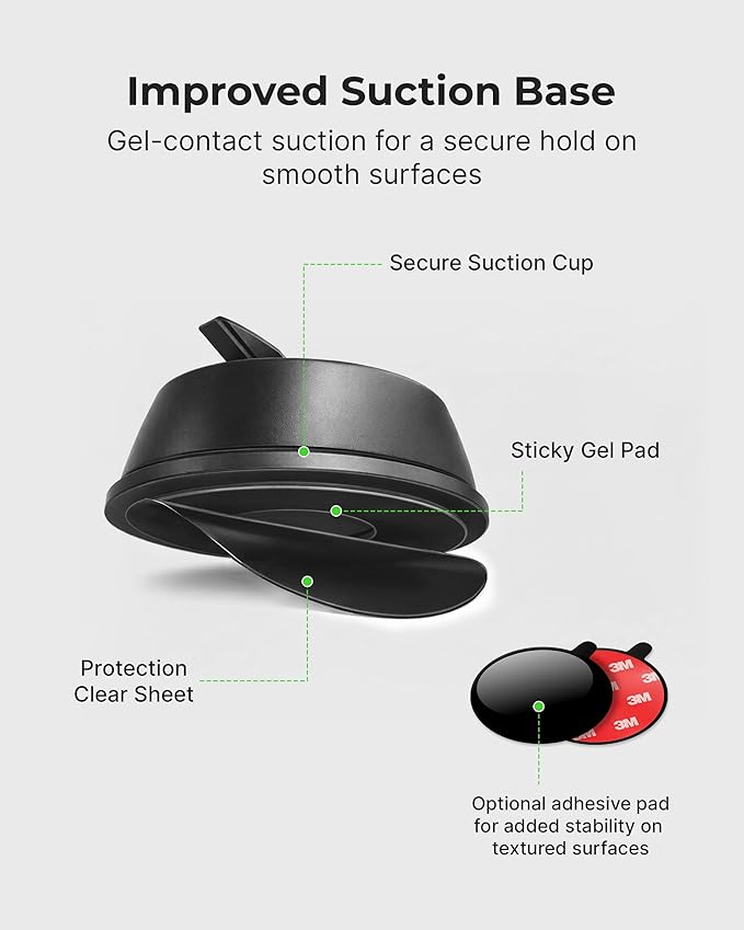 Wireless Car Charger Multi-Angle Adjustable Dashboard/Windshield Mount Smartphones, Magnetic Car Phone Holder, Fast Charging, Universal Dashboard Fit, Gifts for Mom