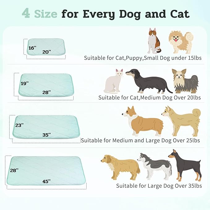 NWK Fluffy Self Warming Cat Mat, Cat Blanket, Thermal Dog Mat, Washable, Non-Slip Bottom for Sofa & Crate & Kennel & Car Seat (Mint Green, Small (20'' X 16'' X 0.4''))
