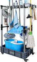 Floor-Standing Multi-Functional Cleaning Tool Organizer storage broom mop and cleaning supplies