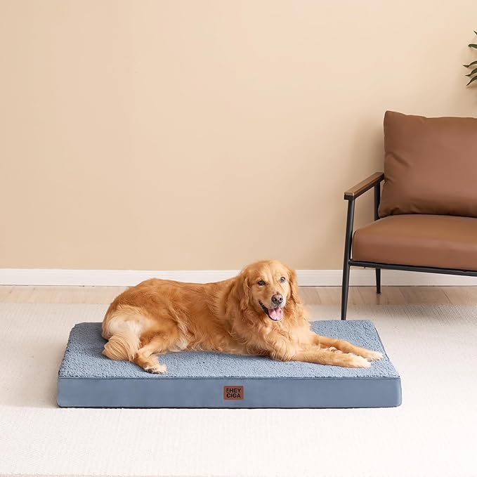EHEYCIGA Orthopedic XXL Dog Beds for Jumbo Dogs with Removable Washable Cover,Spa Blue, 50x36