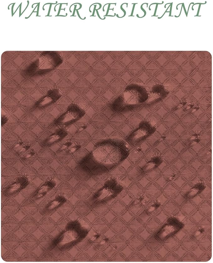 ggaimwf 72x78 Inch Solid Color Shower Curtain for Bathroom Waffle Bath Water Resistant Fabric Curtains Coffee Modern Thick Shower Stall Curtain with Metal Hooks