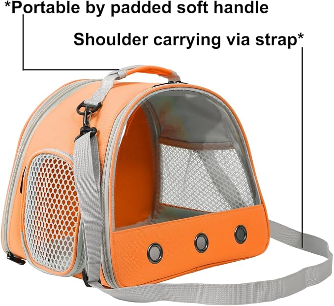Rabbit Travel Carrier,Lizards Carrier, Small Animal Travel Bag for Bunny Sugar Glider Hedgehog Rat Parrot Bird Guinea Pig, Portable Guinea Pig Travel Cage for 2