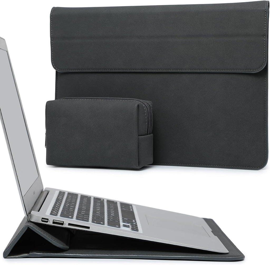 HYZUO 15-16 Inch Laptop Sleeve Case with Stand Feature for MacBook Pro 16 M4/M3/M2/M1 Pro/Max 2025-2019, XPS 15, MacBook Pro 15 2015-2012, Samsung Galaxy Book Flex/Pro 15, Space Gray